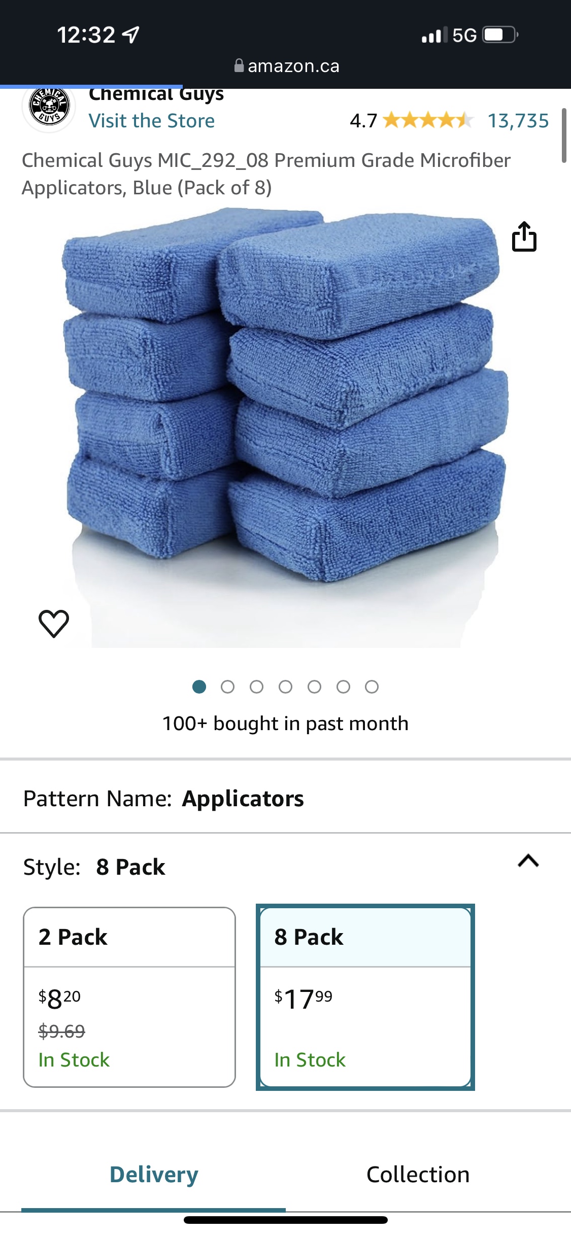 Chemical Guys Microfiber Applicators, Blue 8-pack thumbnail