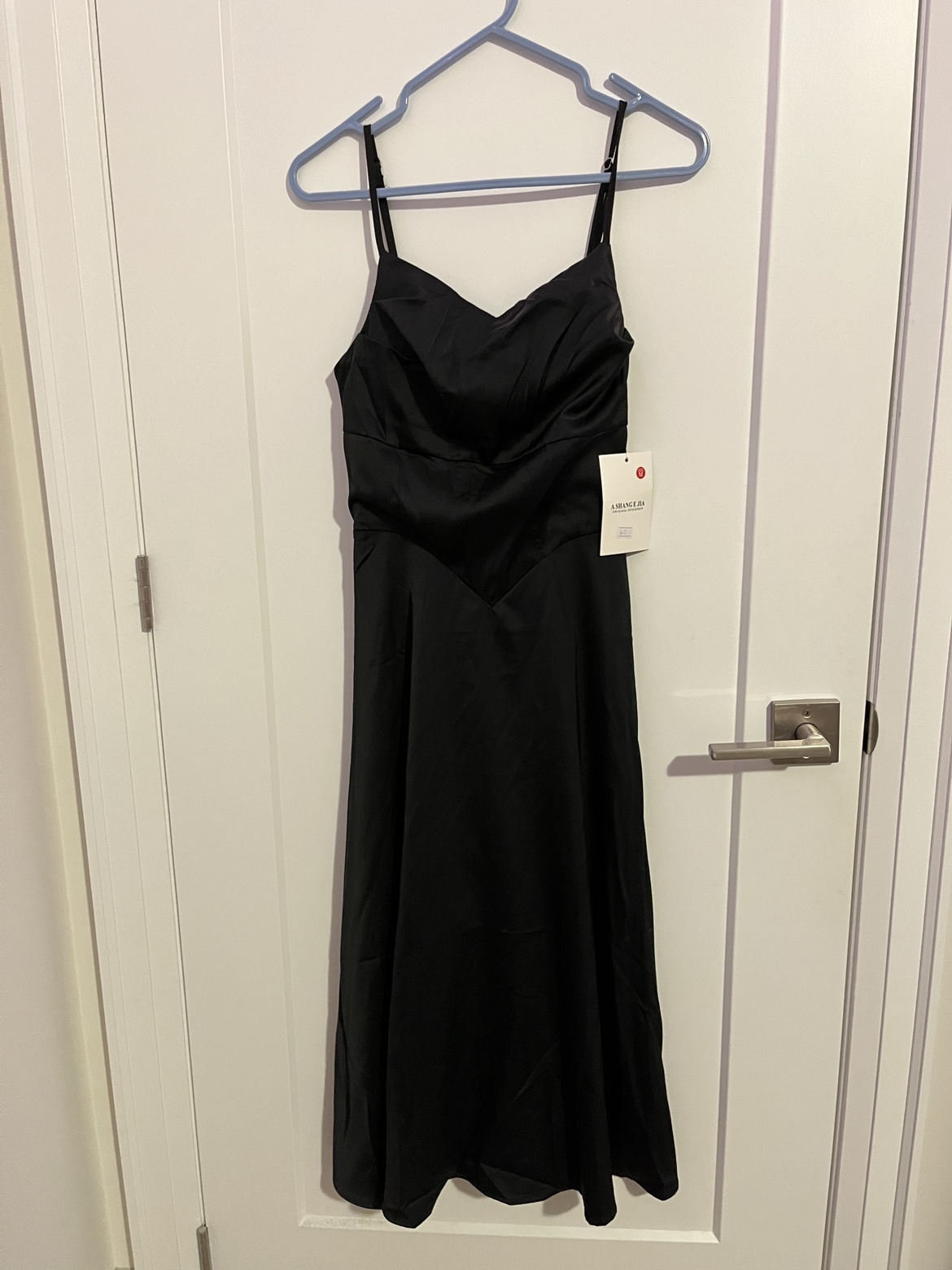 Black Satin Slip Dress - photo 4