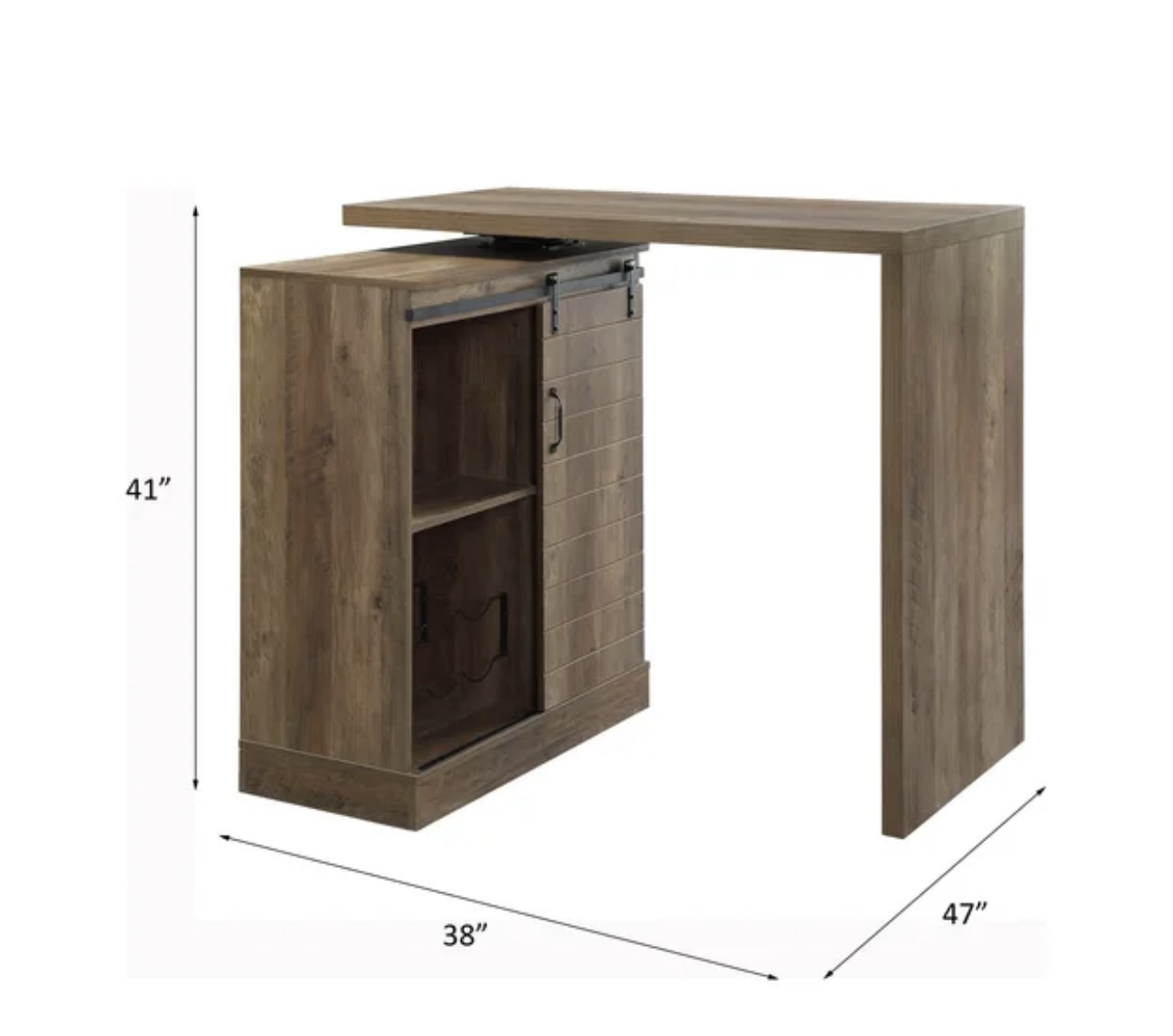 Bar Cart with Wine Storage/ Kitchen Island Table