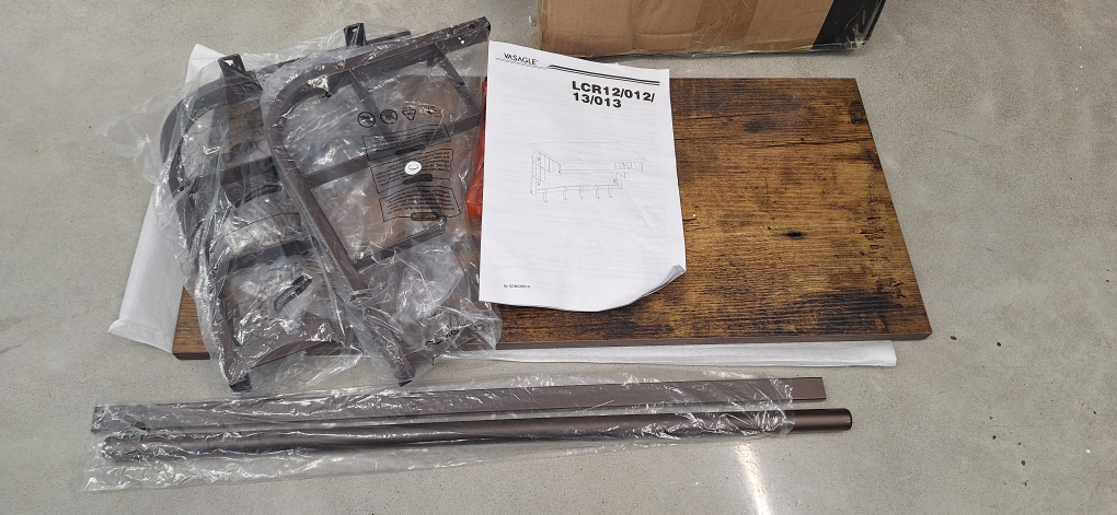 VASAGLE Wall-Mounted Coat Rack, Wall Hook Rack with Hanging Rail image indicator(7)