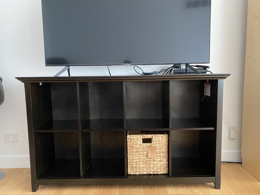 8 cubby storage console