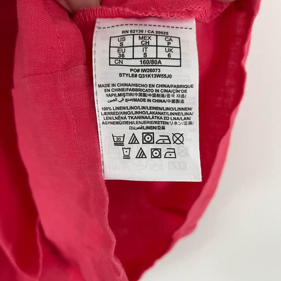 Guess Linen Coral Pink Sleeveless Shirt Dress Small image indicator(4)