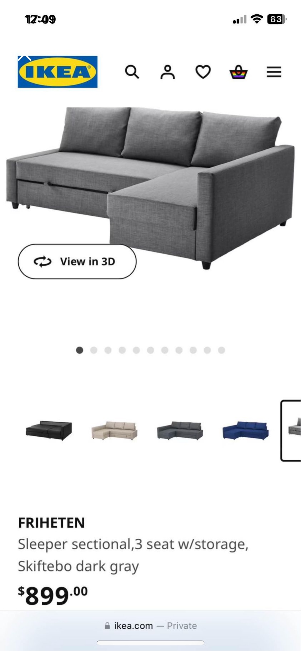 Ikea sectional pull out bed delivery for a fee - photo 5