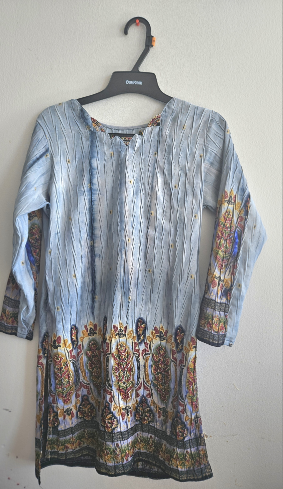 Blue Floral Long Sleeve Kurta thumbnail