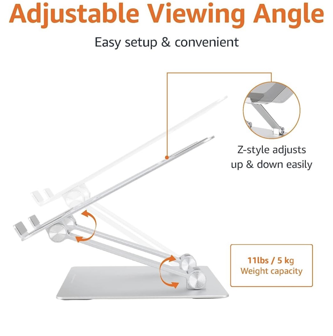 Laptop Stand for Desk up to 17.3 Inch, Balck - photo 3