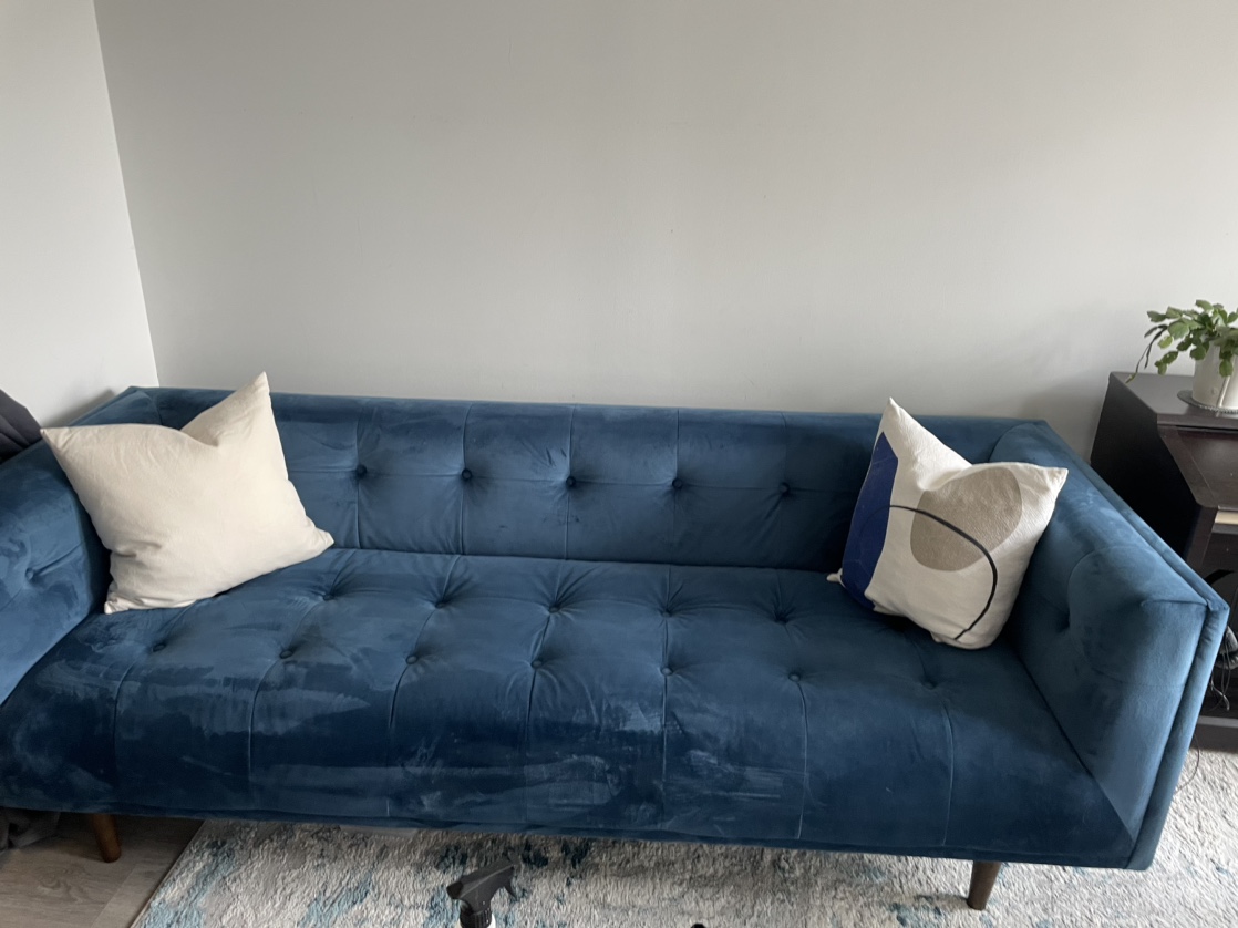 Blue Velvet Sofa