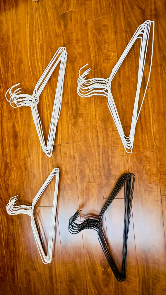 Metal Hangers, Closet Hangers, white and black 10 Pcs set - photo 2