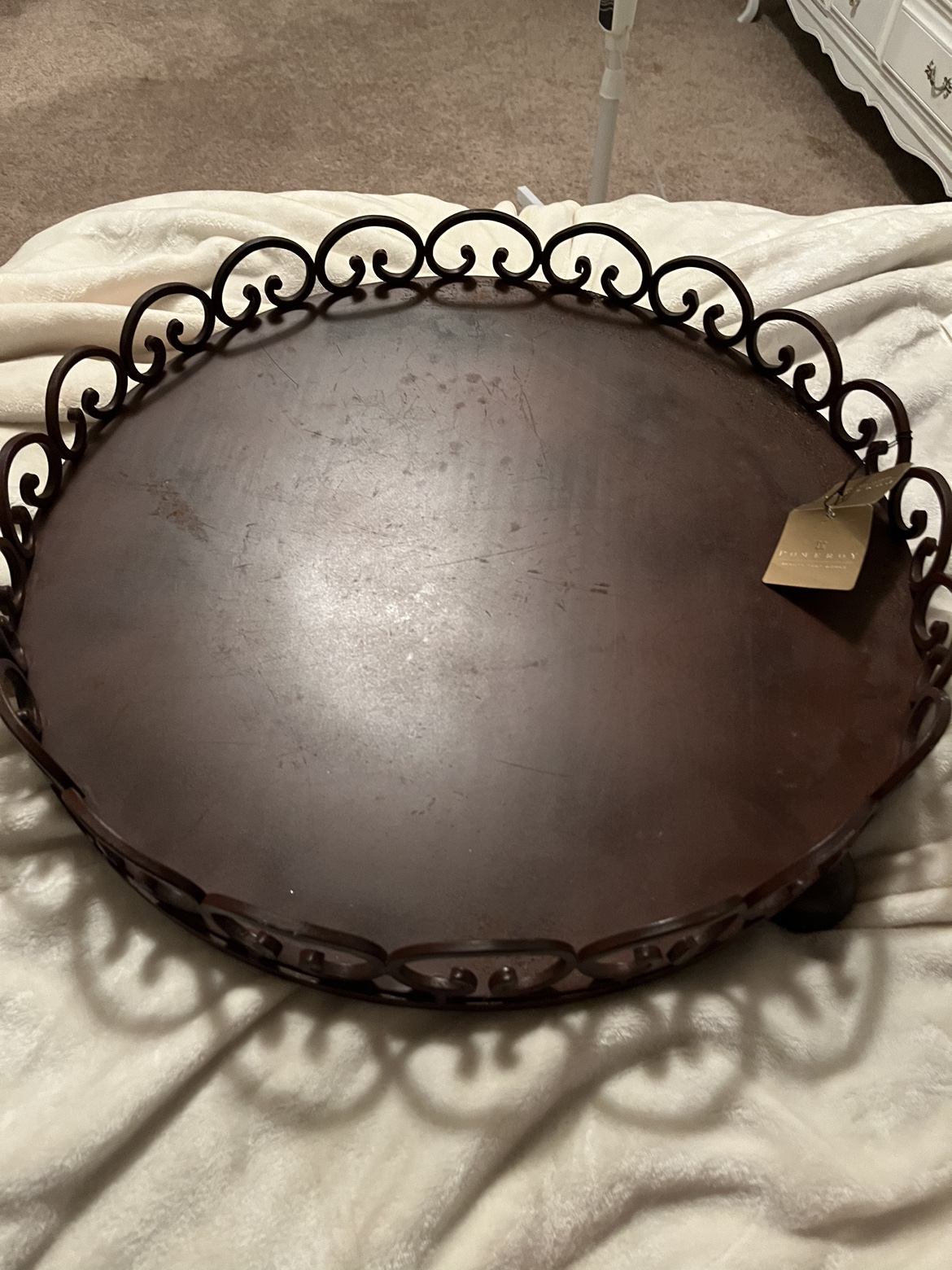 BRAND NEW X-large  20” Pomeroy heavy metal  Decorative Tray image indicator(2)