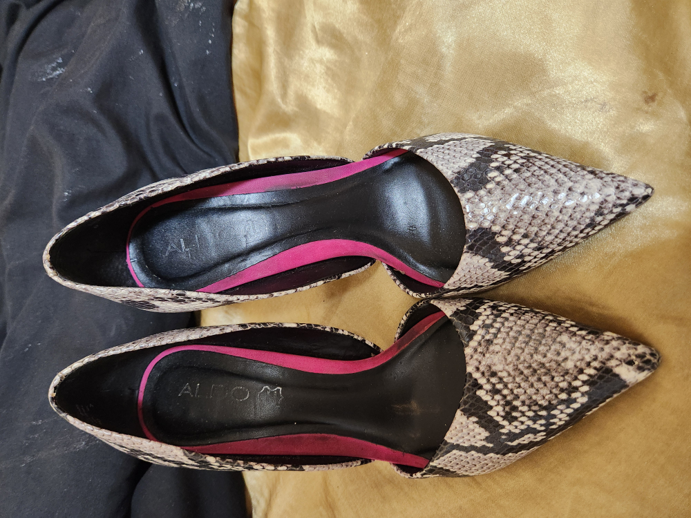 Aldo Snake Print Heels with Gorgeous Pink Heels image indicator(3)