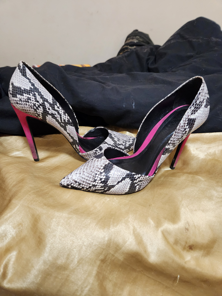 Aldo Snake Print Heels with Gorgeous Pink Heels image indicator(4)