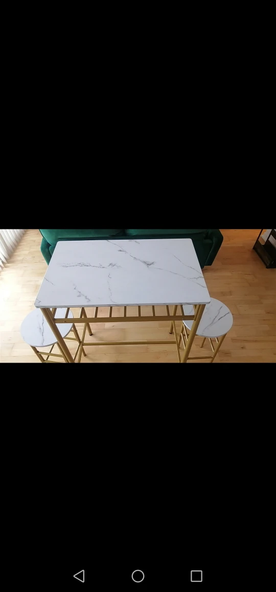 Gold and White Kitchen Table Set