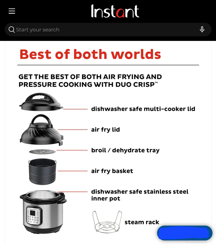 instant pot air fryer + pressure cooker 8qt
