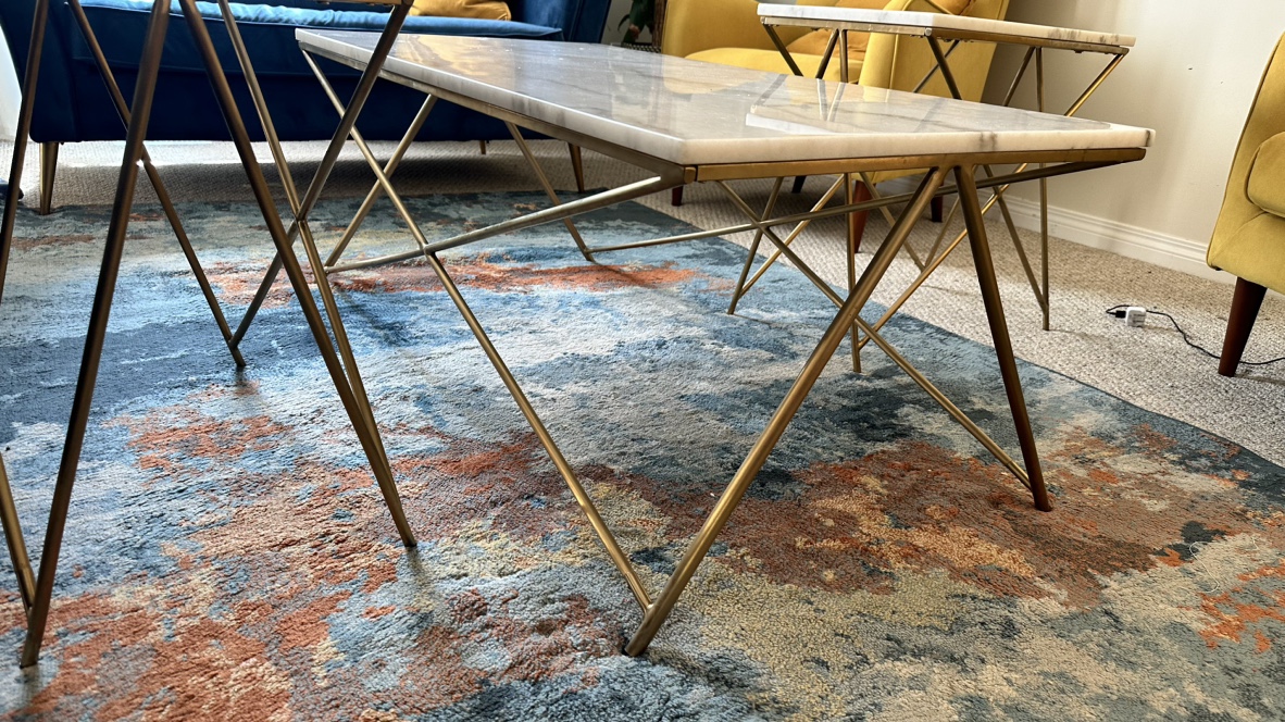 Structube Marble Brass Coffee Table Set - photo 5