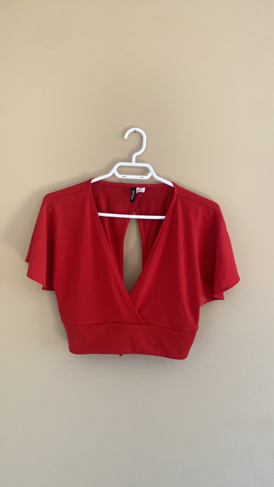 Bell Short-Sleeve Crop Top w/ Adjustable Waist - Cherry Red 🍒 thumbnail