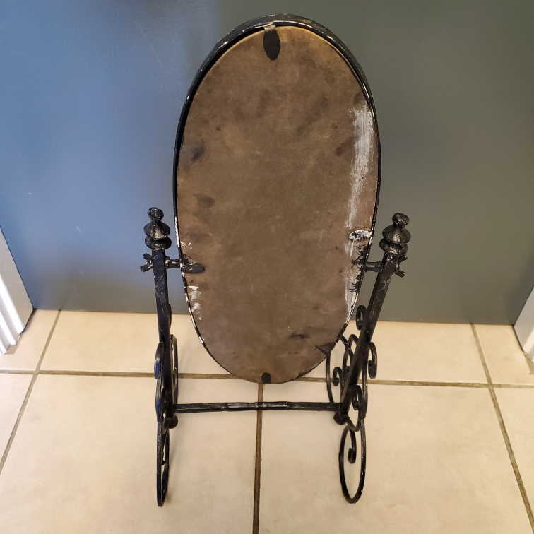 Small painted metal table top mirror image indicator(10)