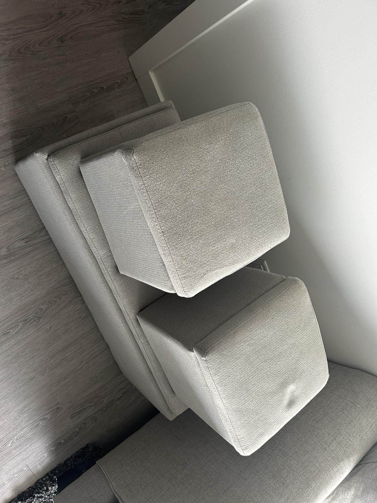 Ottoman + 2 smaller footrests with storage - photo 3