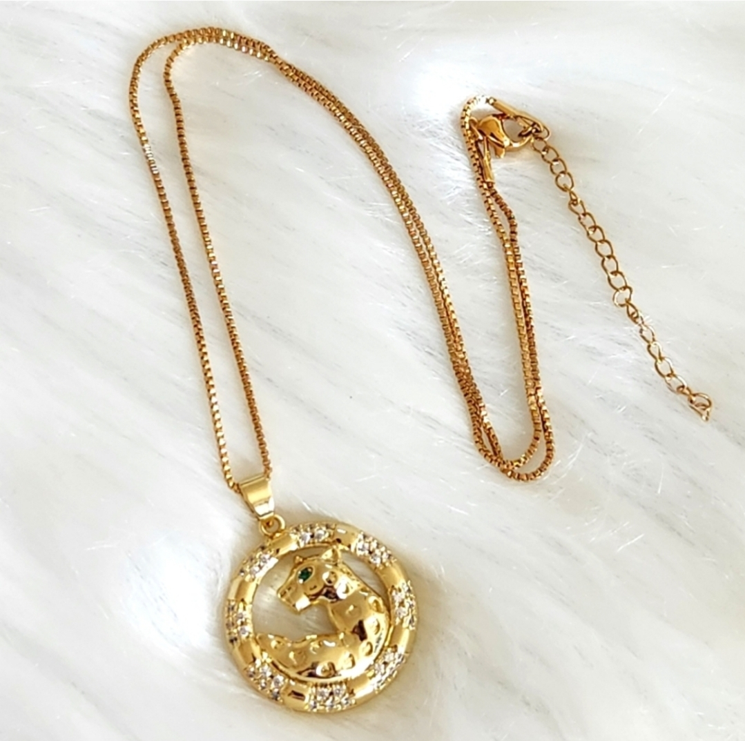 panther gold necklace *new - photo 3