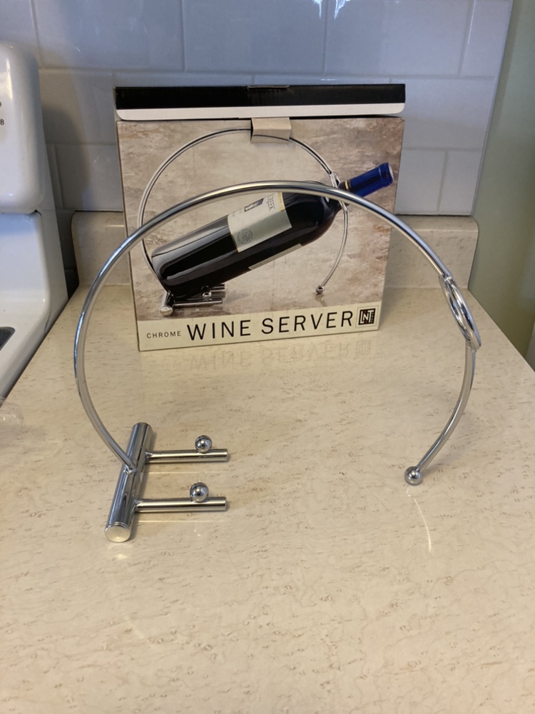 NEW Linen n Things Chrome Wine Server and  Holder - photo 3
