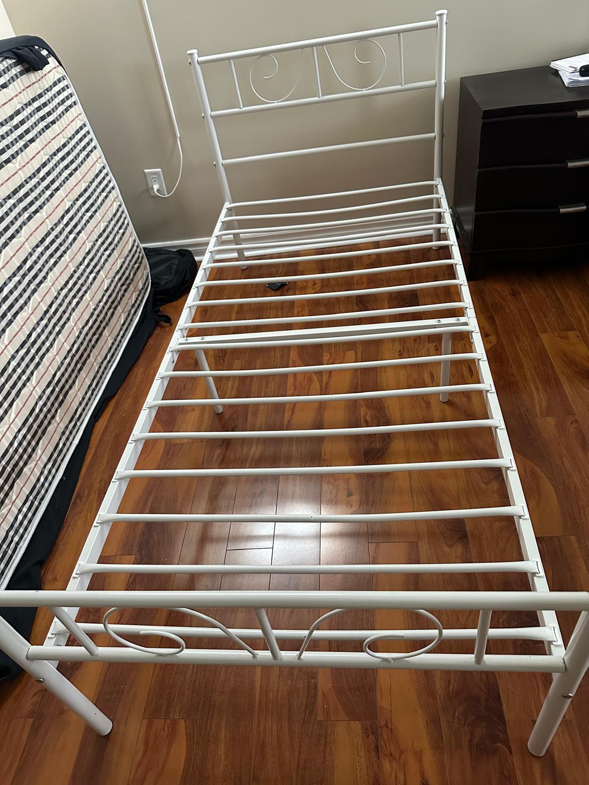 White Metal Twin Bed Frame