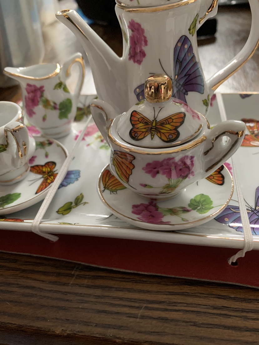 Miniature China Tea Set.Plate,Cup,Tea Pot image indicator(2)