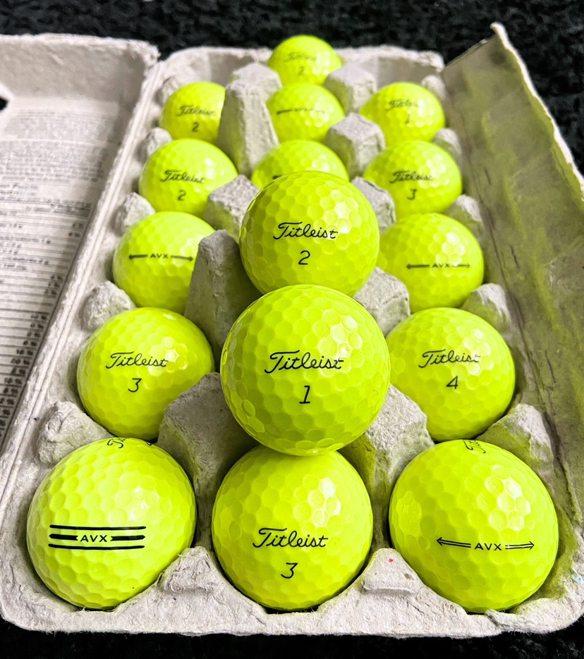 18 Titleist AVX Yellow Golf Balls