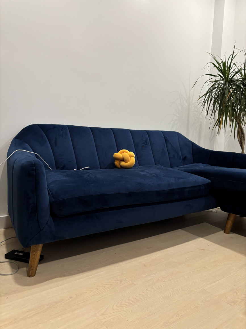 Blue Velvet Sectional - photo 2