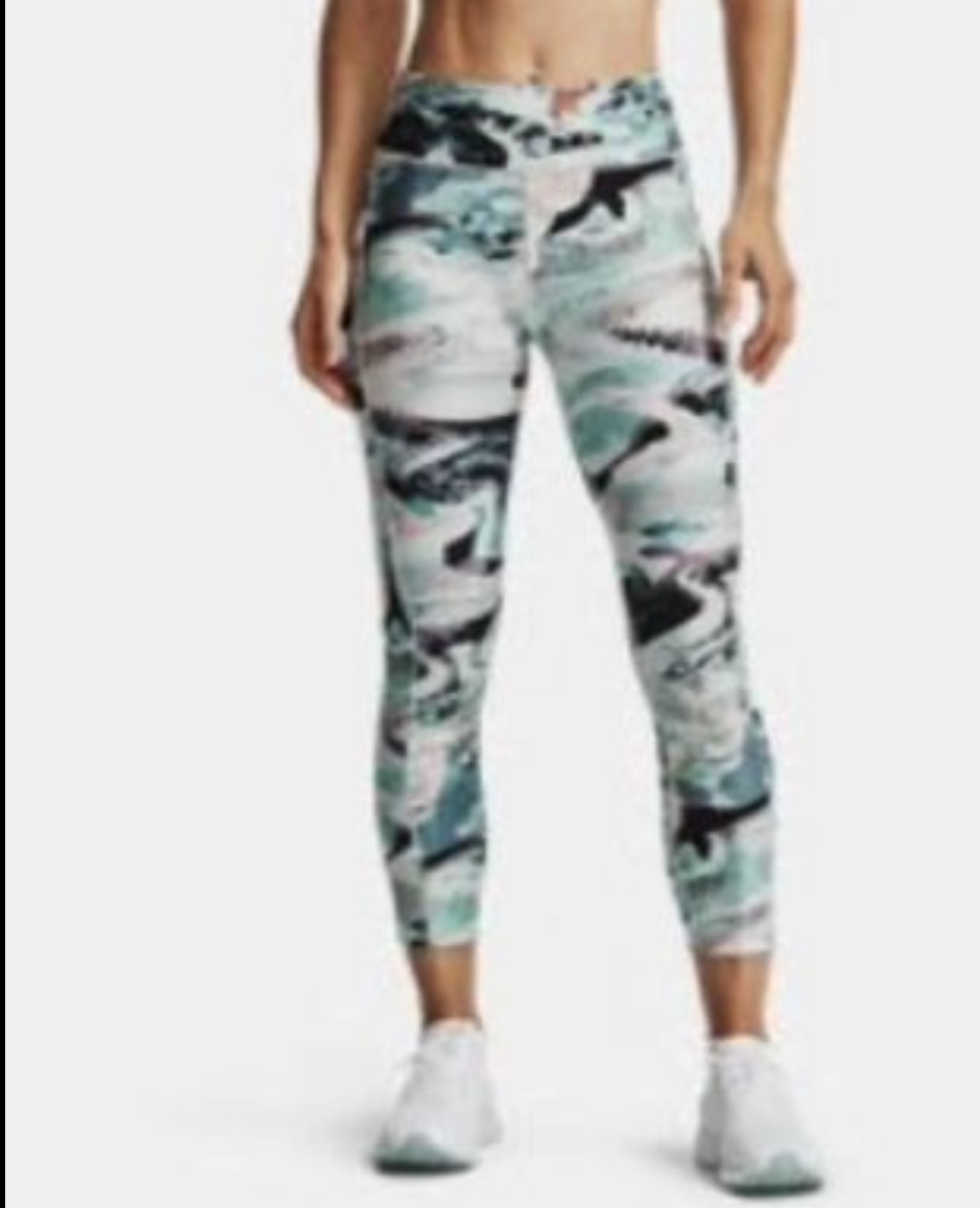 Under Armour Women's Printed Ankle Crop Seaglass Blue White image indicator(3)