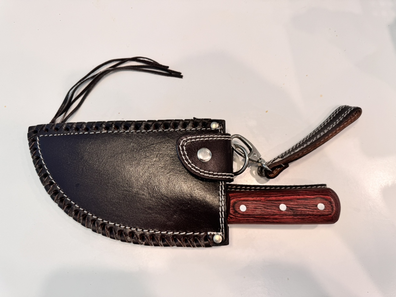 Large chipper Knife with Leather Sheath - photo 3