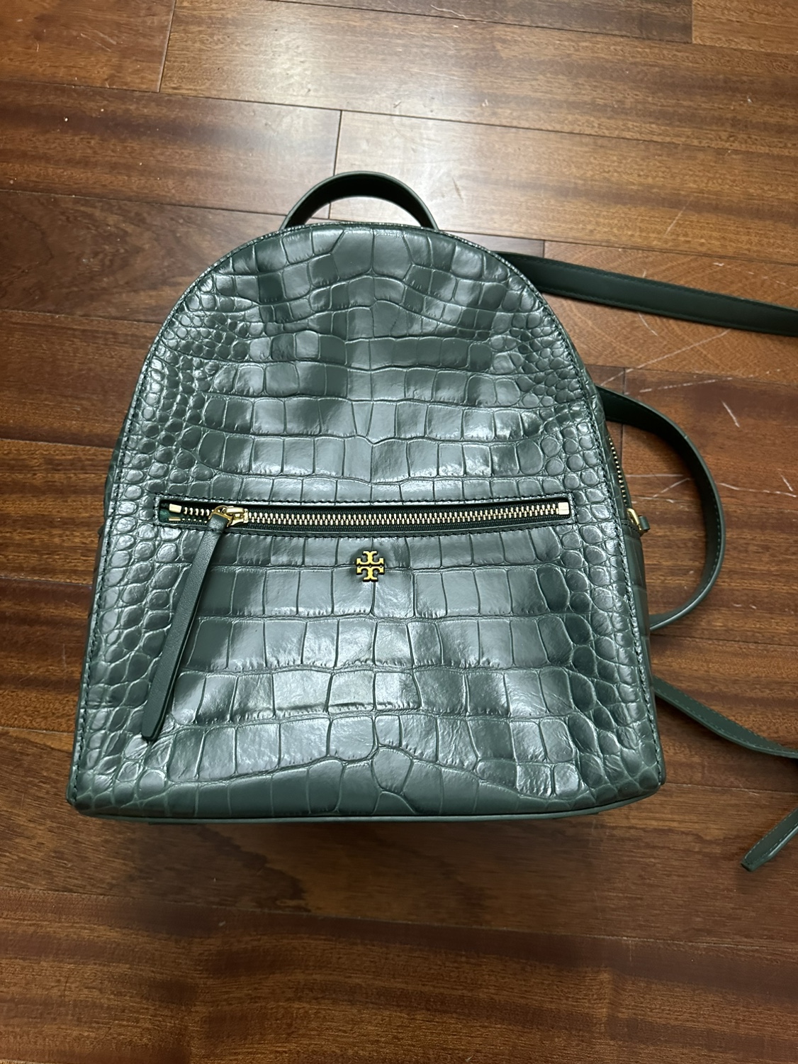 Tory Burch Green Leather Backpack