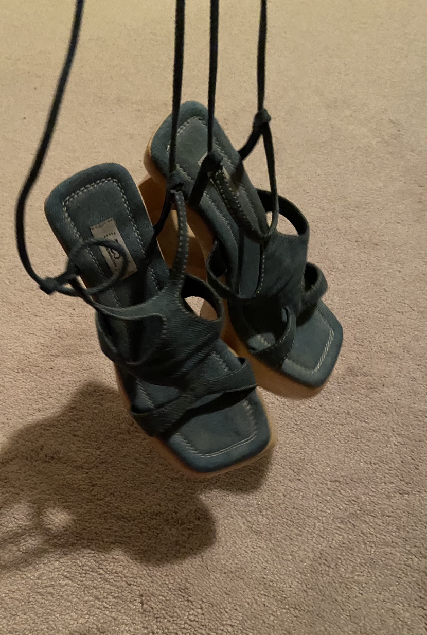 Blue Denim Platform Wedges - photo 3