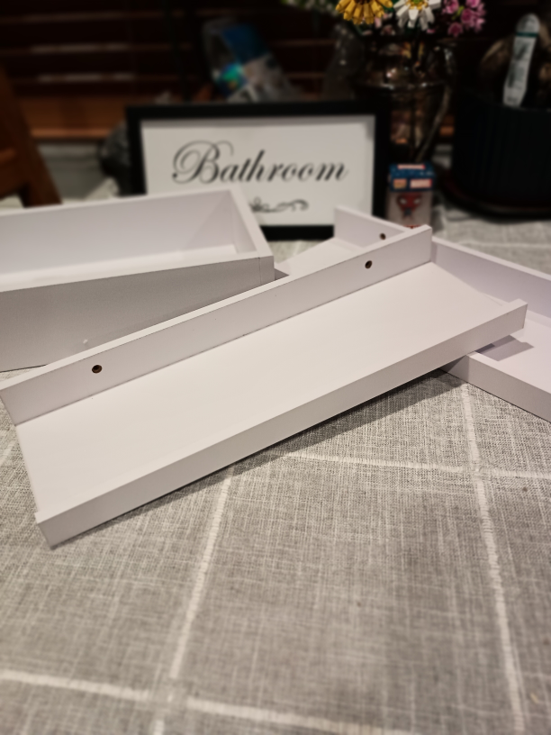 White Floating Shelves with Decor Box - photo 4