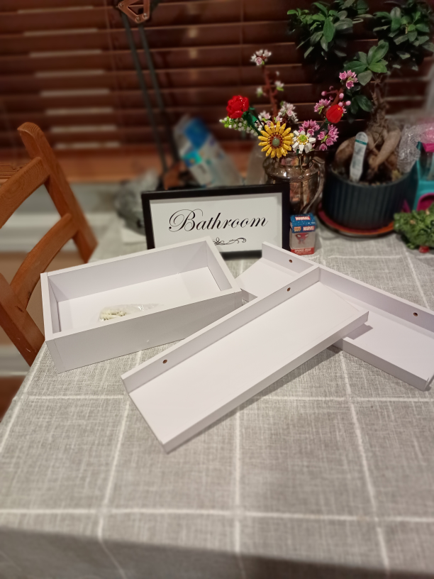 White Floating Shelves with Decor Box - photo 5