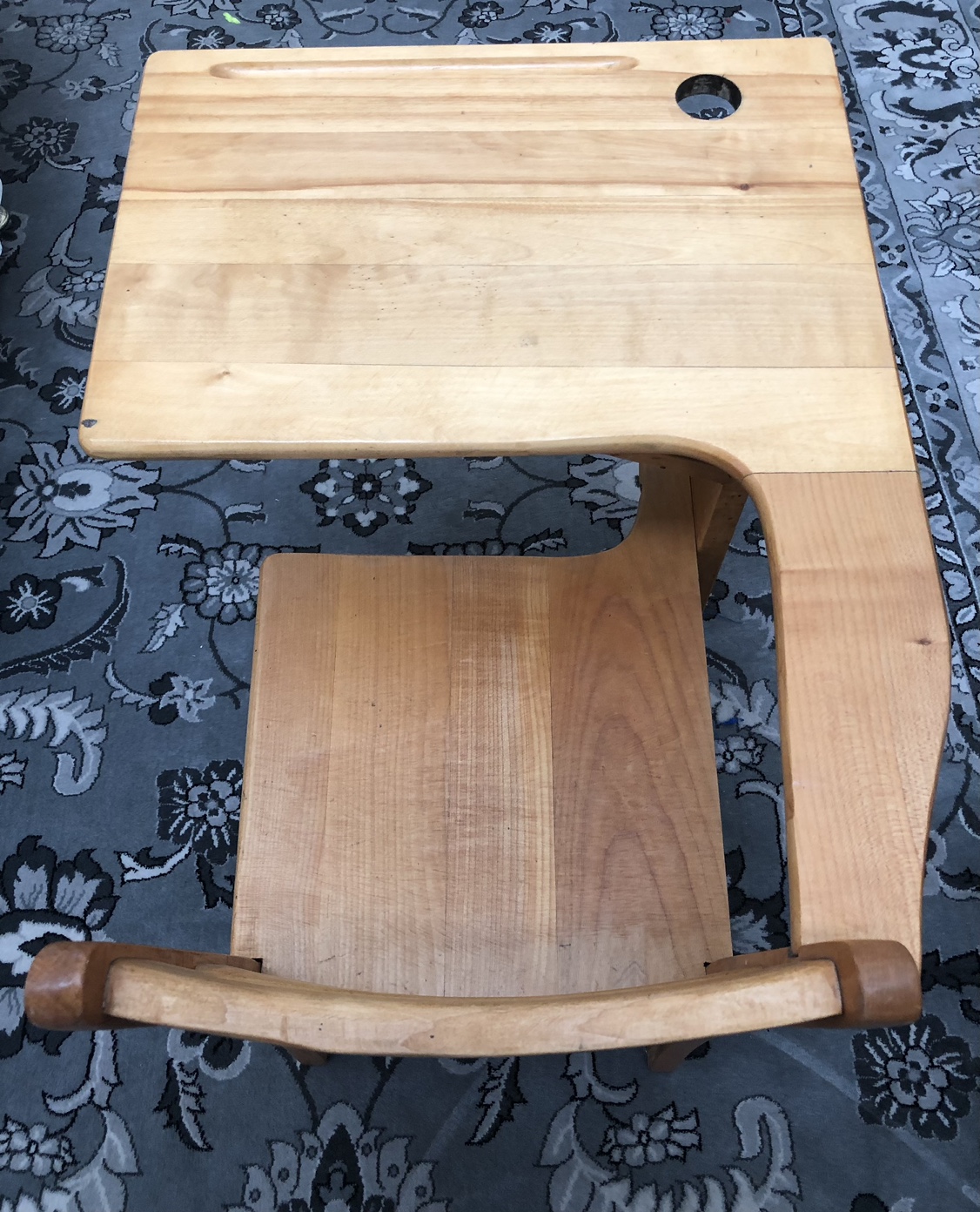 Vintage Wooden School Desk and Chair - photo 3