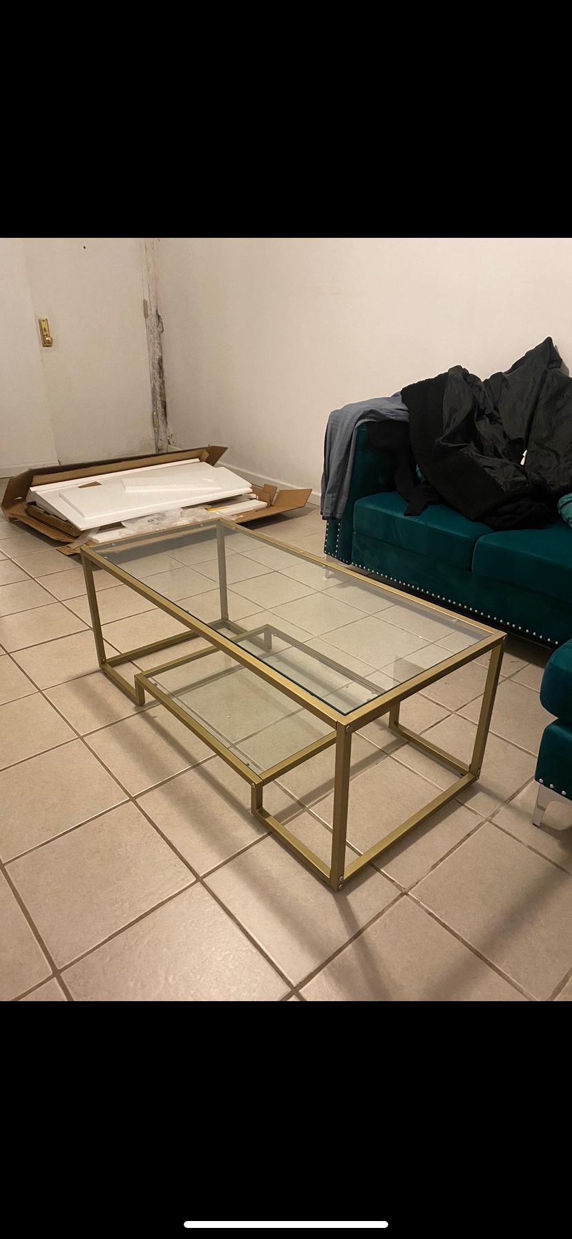 Gold Glass Coffee Table thumbnail