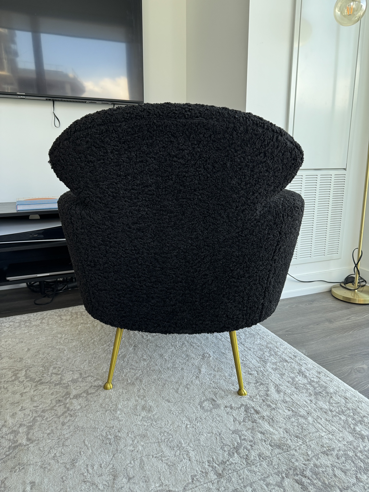 Structube Shepard Faux Shearling Armchair in Black - photo 4