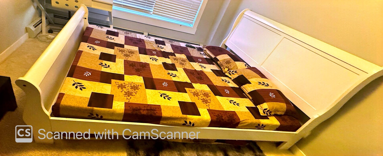 White Sleigh Bed Frame head board and foot side board and siding