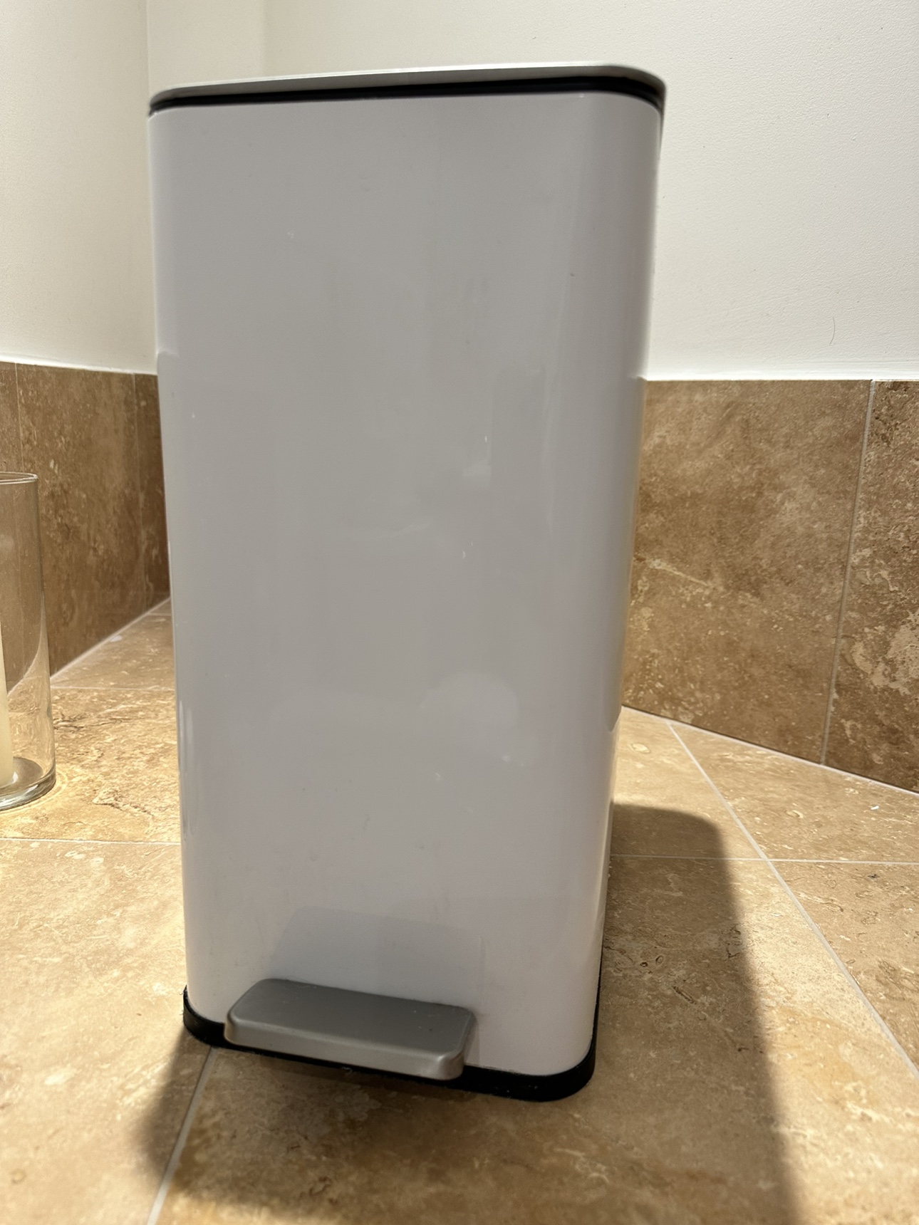 Slim Trash Can, Garbage Basket (Brushed Stainless Steel) - photo 2