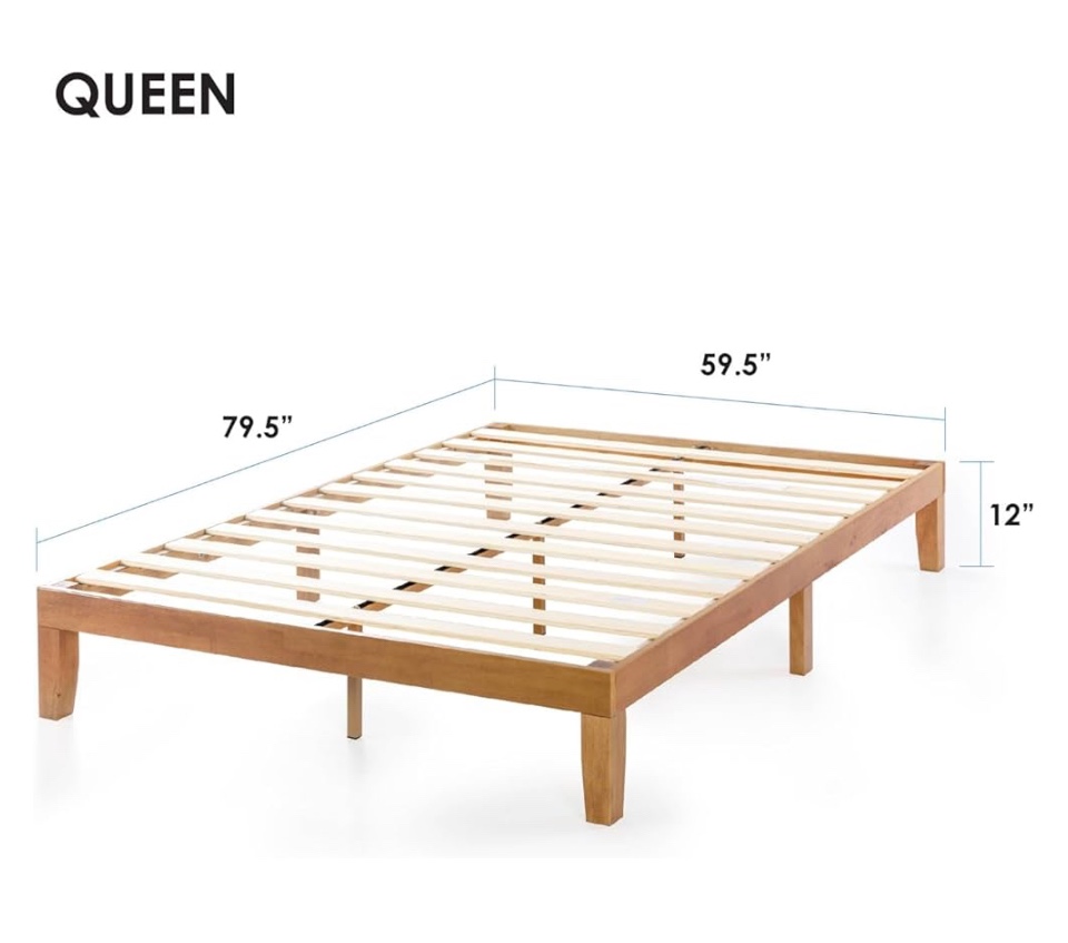 Mellow 12" Solid Wood Platform Bed Frame Queen Size - photo 2