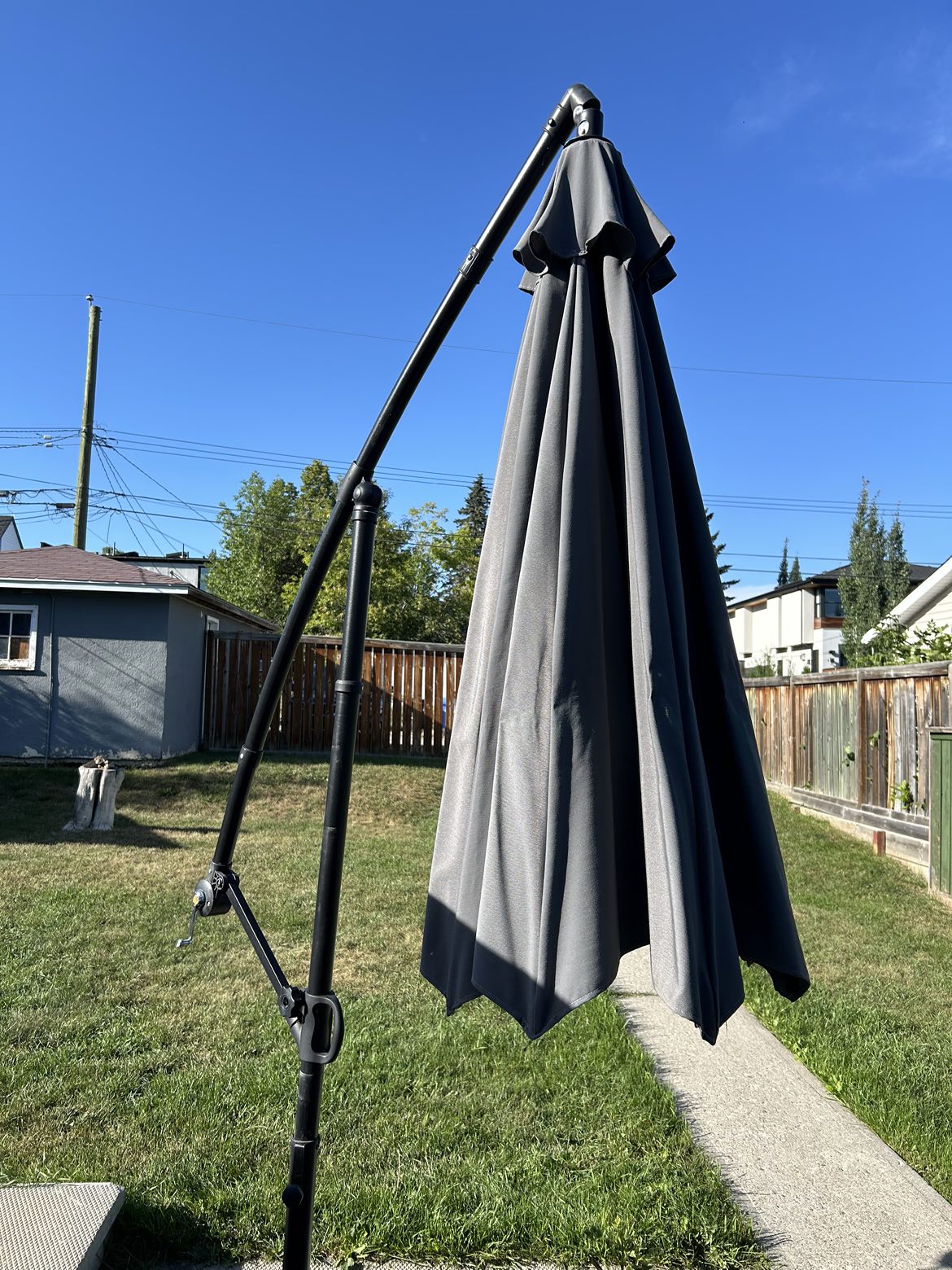 Grey cantilever patio umbrella - photo 5