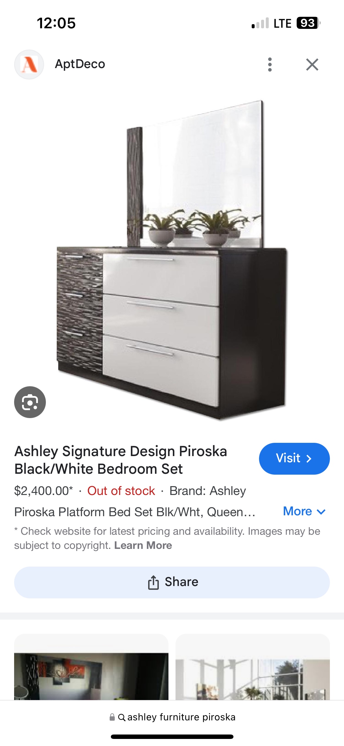 Dresser with Mirror | Two-Tone Black and White Modern Dresser thumbnail