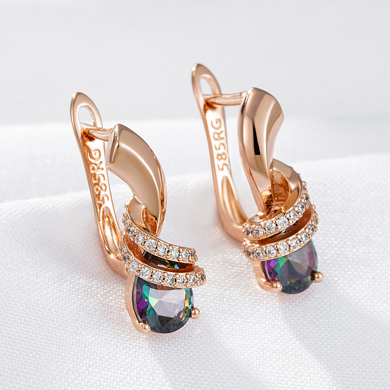 14K Colorful 585RG Gold Earrings image indicator(4)