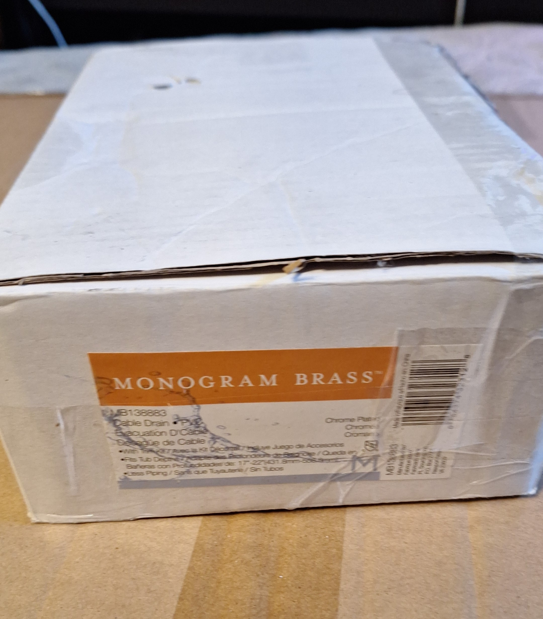 MB138883 Chrome Decorative PVC Bathtub Cable Drain image indicator(4)