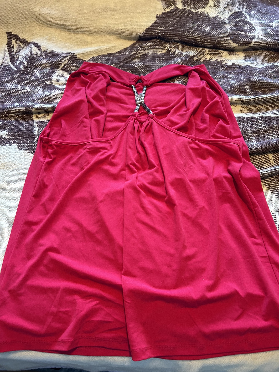 Red Tank Top with Back Detail - photo 2