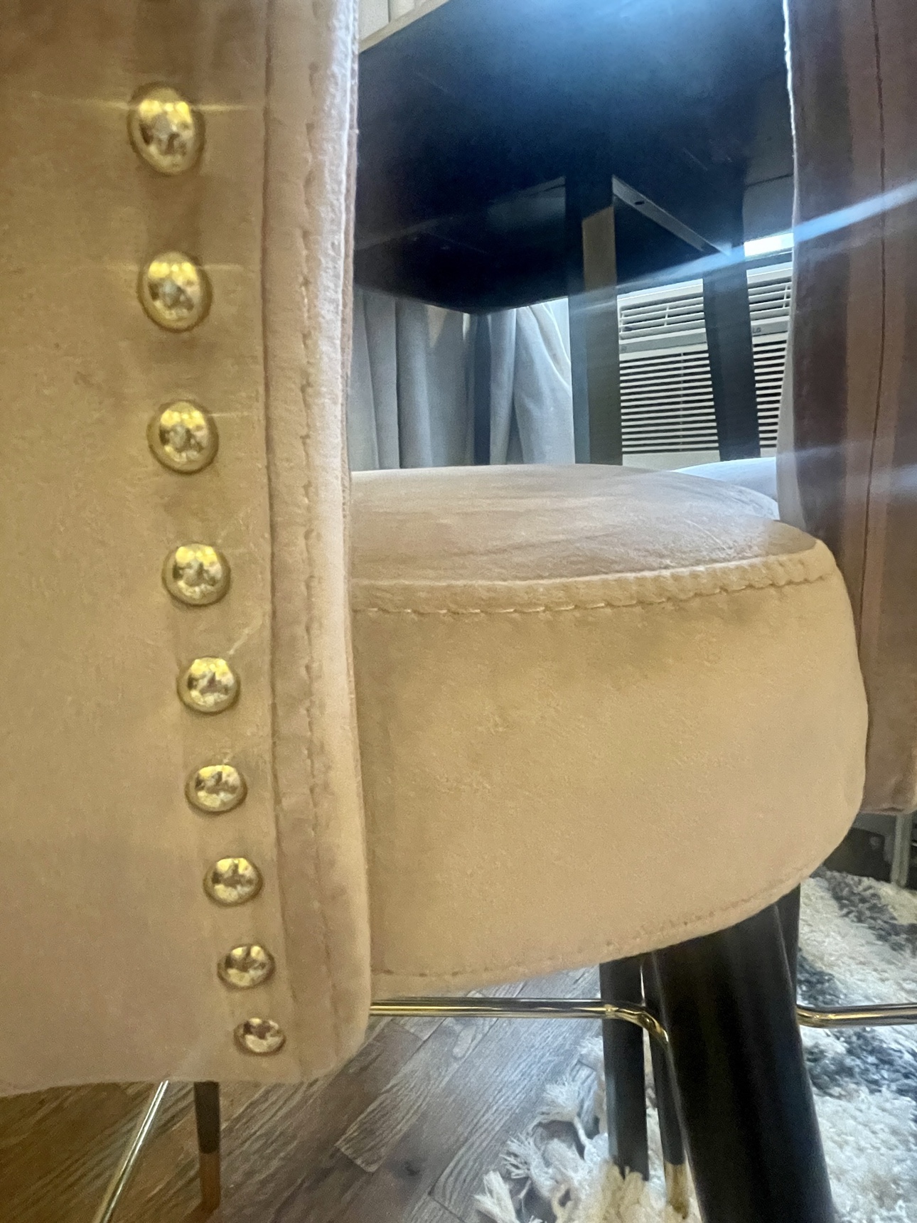 Velvet bar stools and high top table set - photo 5