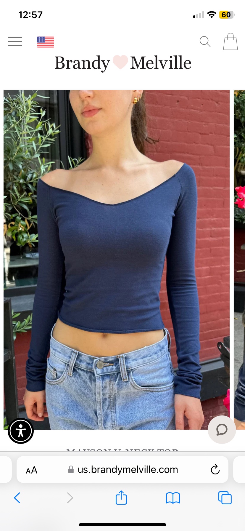 Brandy mobile Mayson neck top thumbnail