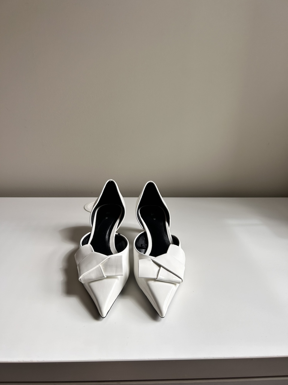 White Bow Heels