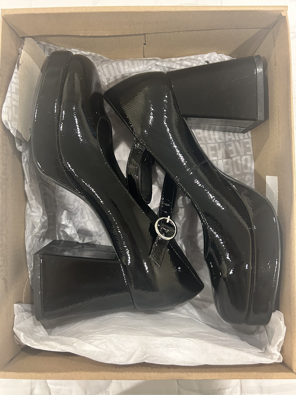 60% off Steve Madden Mary Jane Patten Glossy Black Shoe