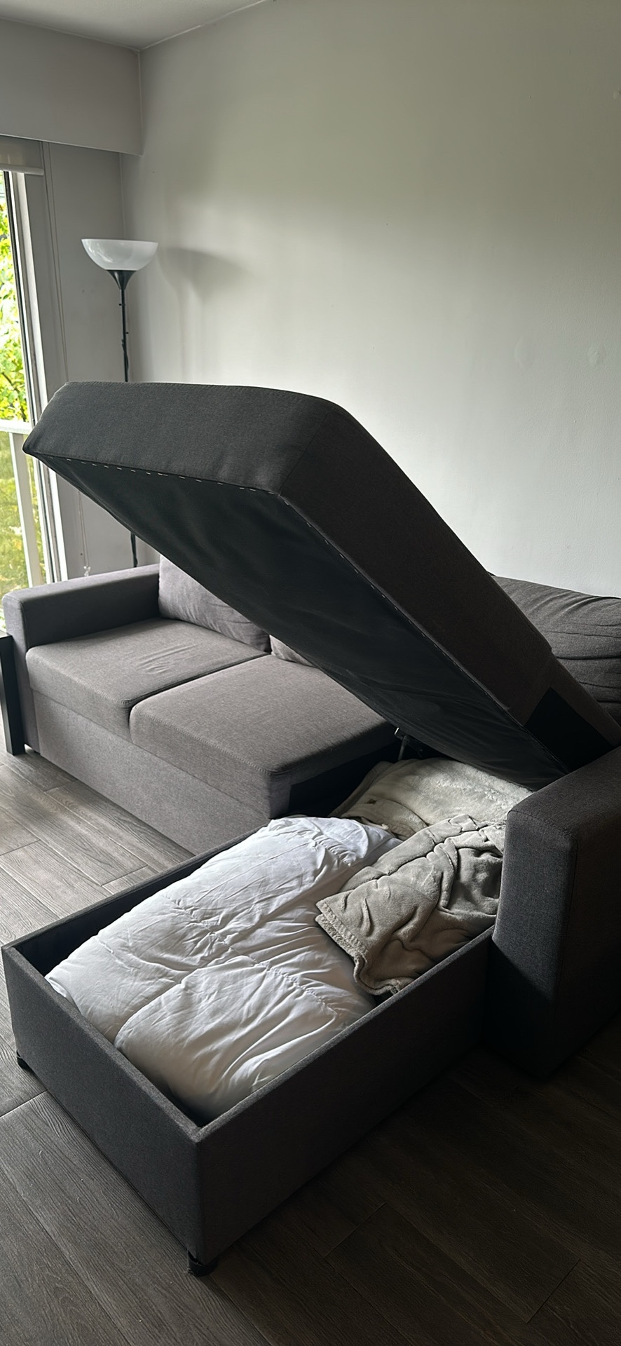 L-Shaped Sofa Bed with Storage - photo 4