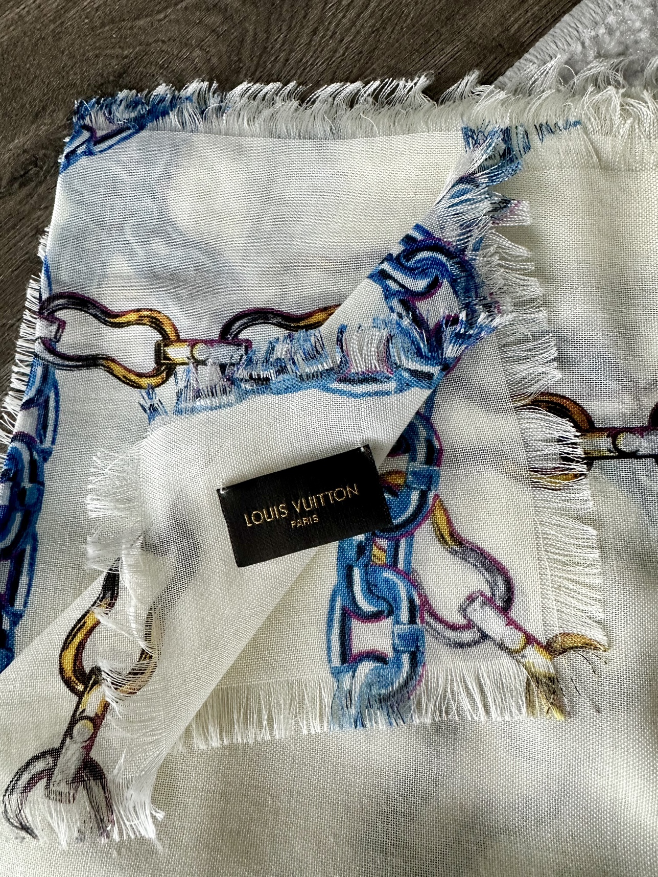 Louis Vuitton Multicolor Chain Print Scarf image indicator(5)