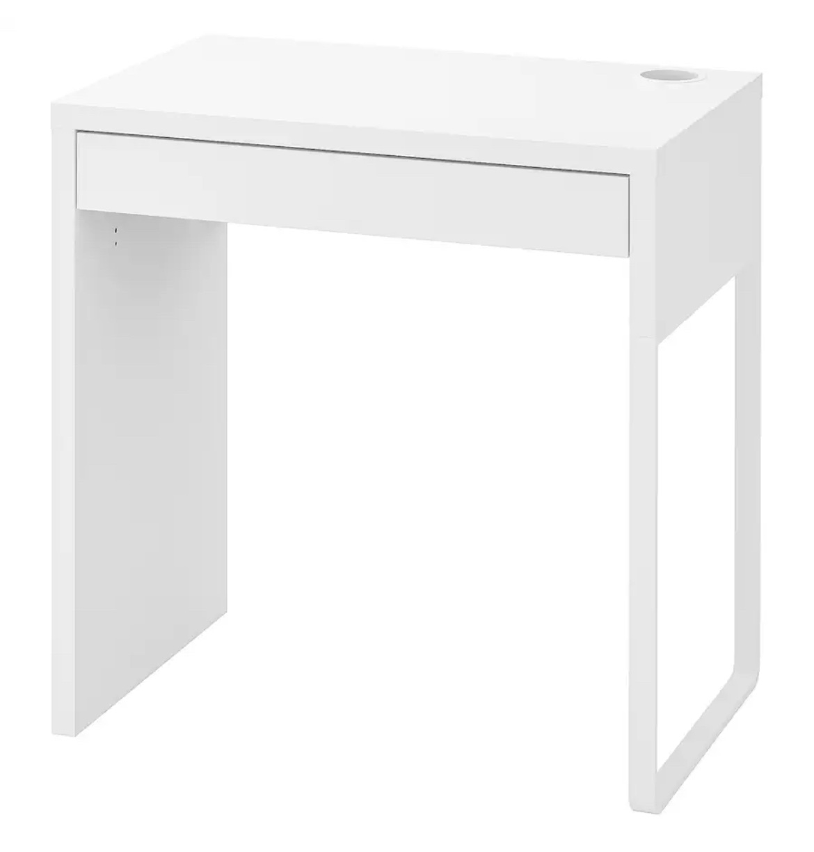 White desk with drawer.